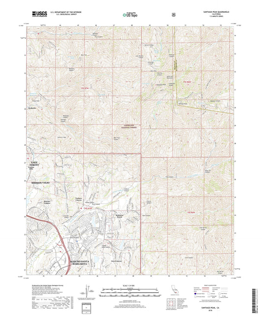 Santiago Peak California US Topo Map Image