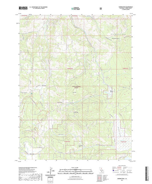 Sardine Peak California US Topo Map Image