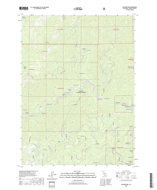 Sawyers Bar California US Topo Map Image