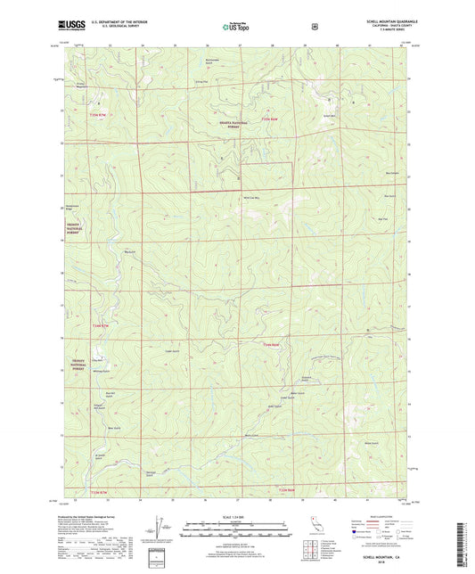 Schell Mountain California US Topo Map Image