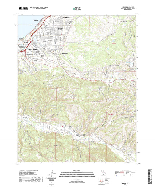 Seaside California US Topo Map Image