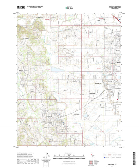 Sebastopol California US Topo Map Image