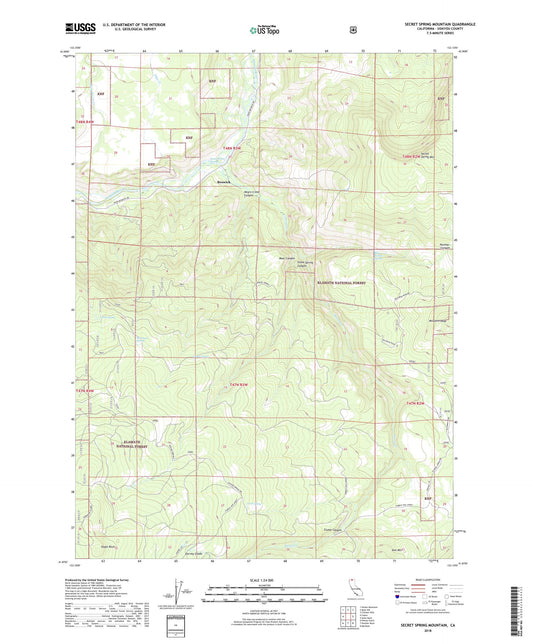 Secret Spring Mountain California US Topo Map Image