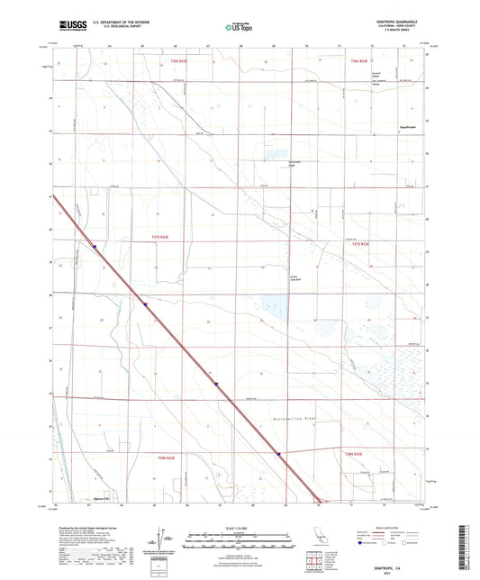 Semitropic California US Topo Map Image