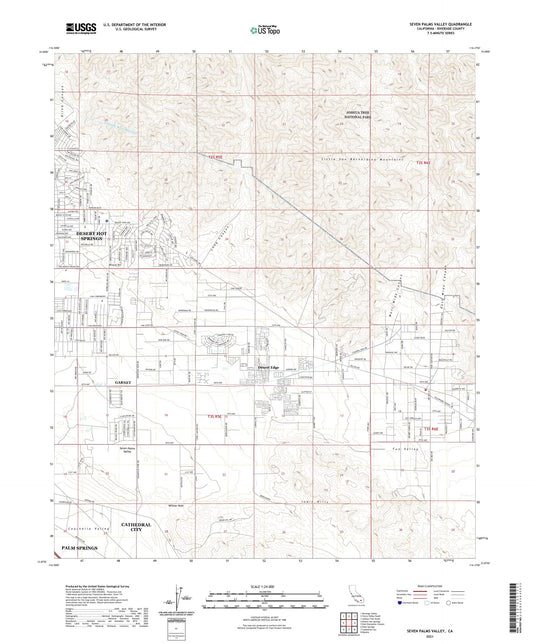Seven Palms Valley California US Topo Map Image