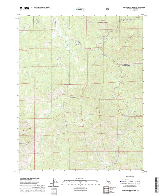 Shadequarter Mountain California US Topo Map Image