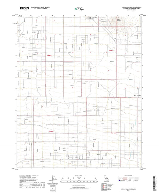Shadow Mountains SE California US Topo Map Image