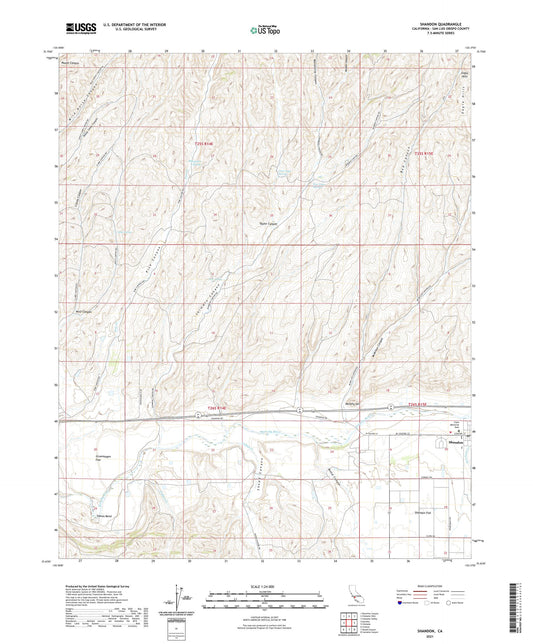 Shandon California US Topo Map Image