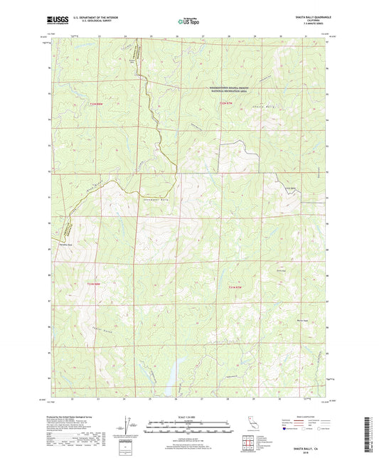 Shasta Bally California US Topo Map Image