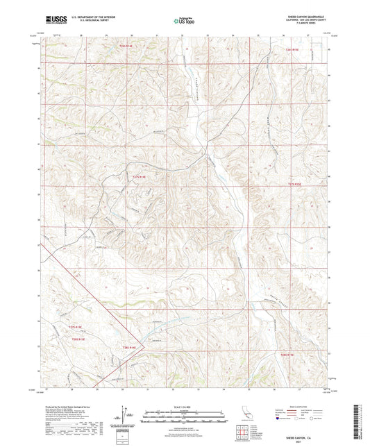 Shedd Canyon California US Topo Map Image