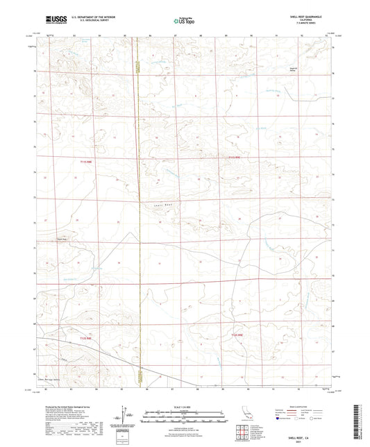 Shell Reef California US Topo Map Image