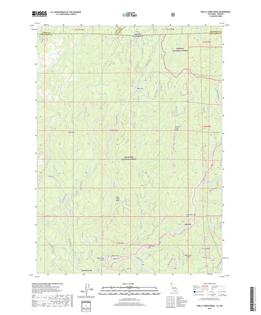 Shelly Creek Ridge California US Topo Map Image