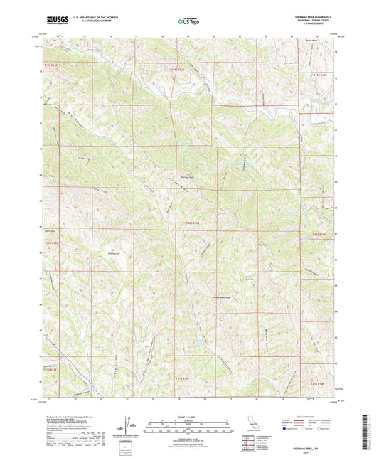 Sherman Peak California US Topo Map Image