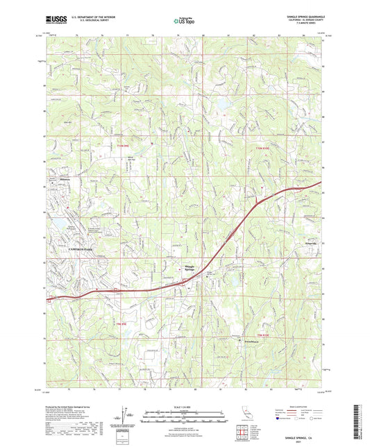 Shingle Springs California US Topo Map Image