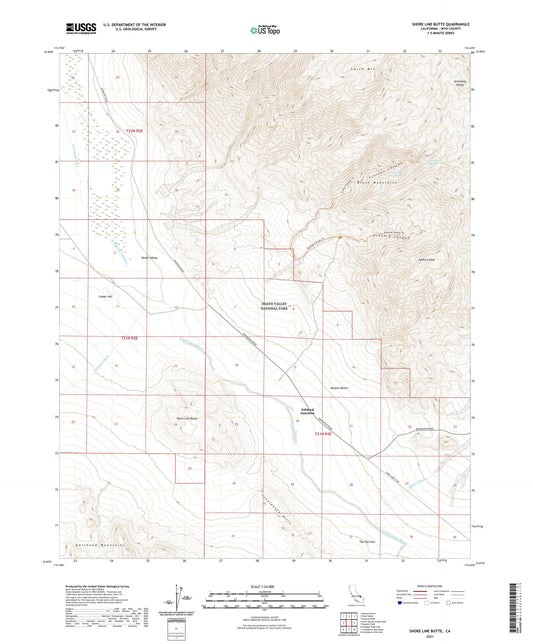 Shore Line Butte California US Topo Map Image
