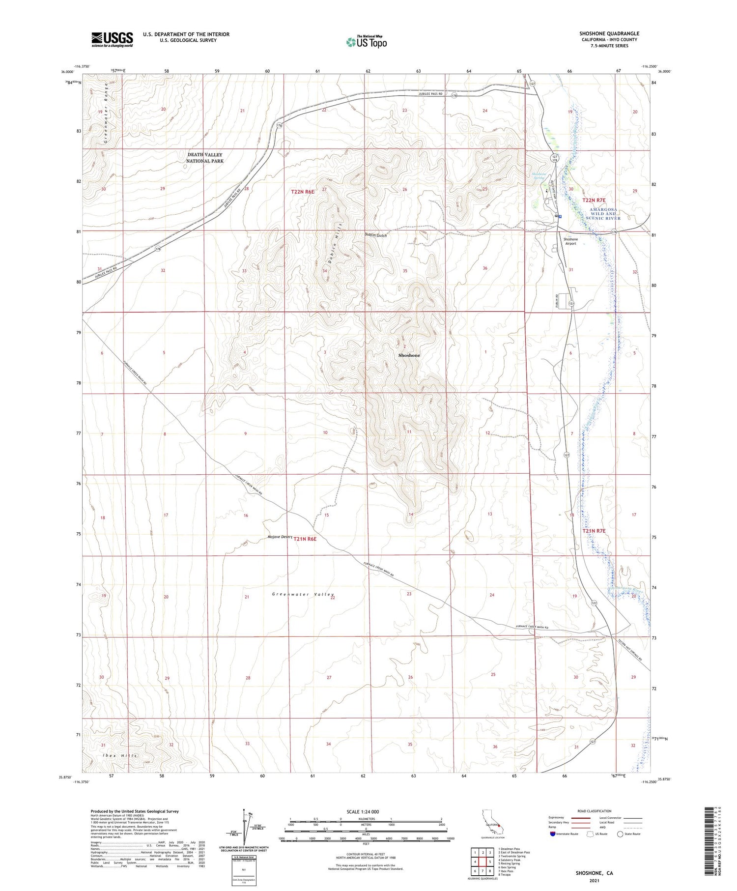 Shoshone California US Topo Map Image