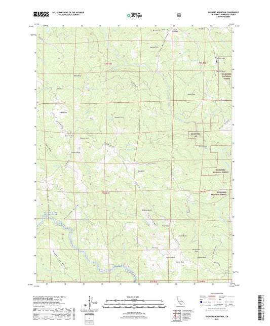 Showers Mountain California US Topo Map Image