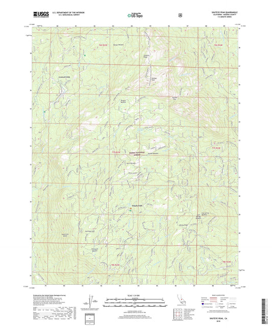 Shuteye Peak California US Topo Map Image