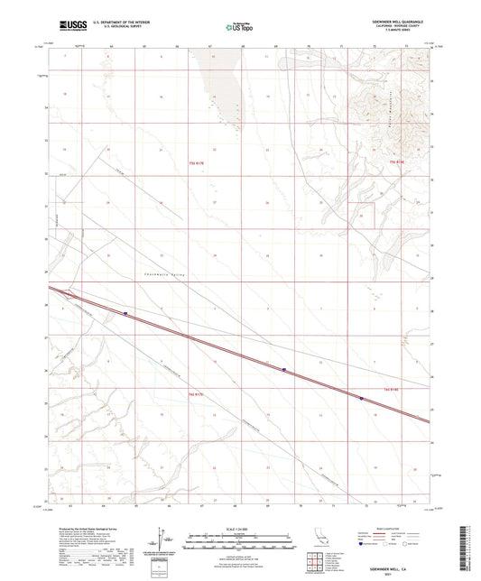 Sidewinder Well California US Topo Map Image