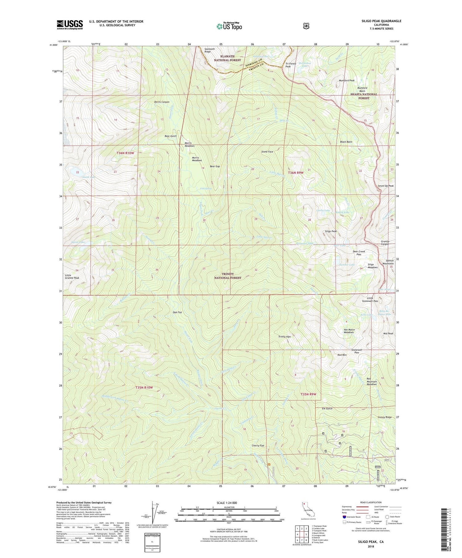 Siligo Peak California US Topo Map Image