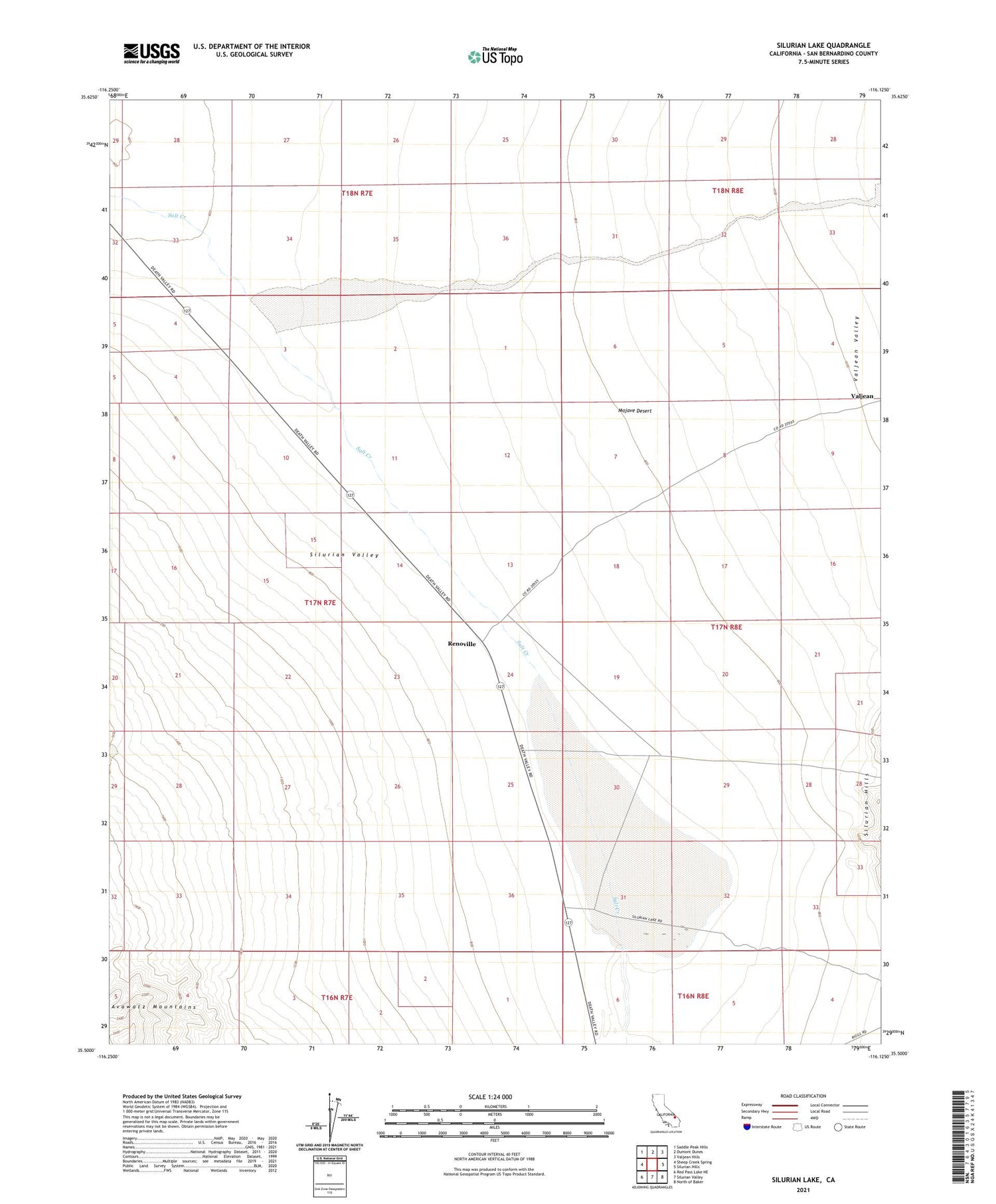 Silurian Lake California US Topo Map Image