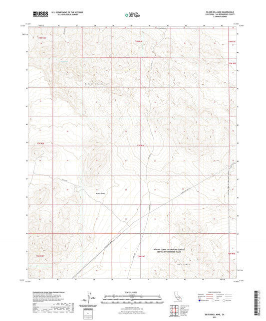 Silver Bell Mine California US Topo Map Image
