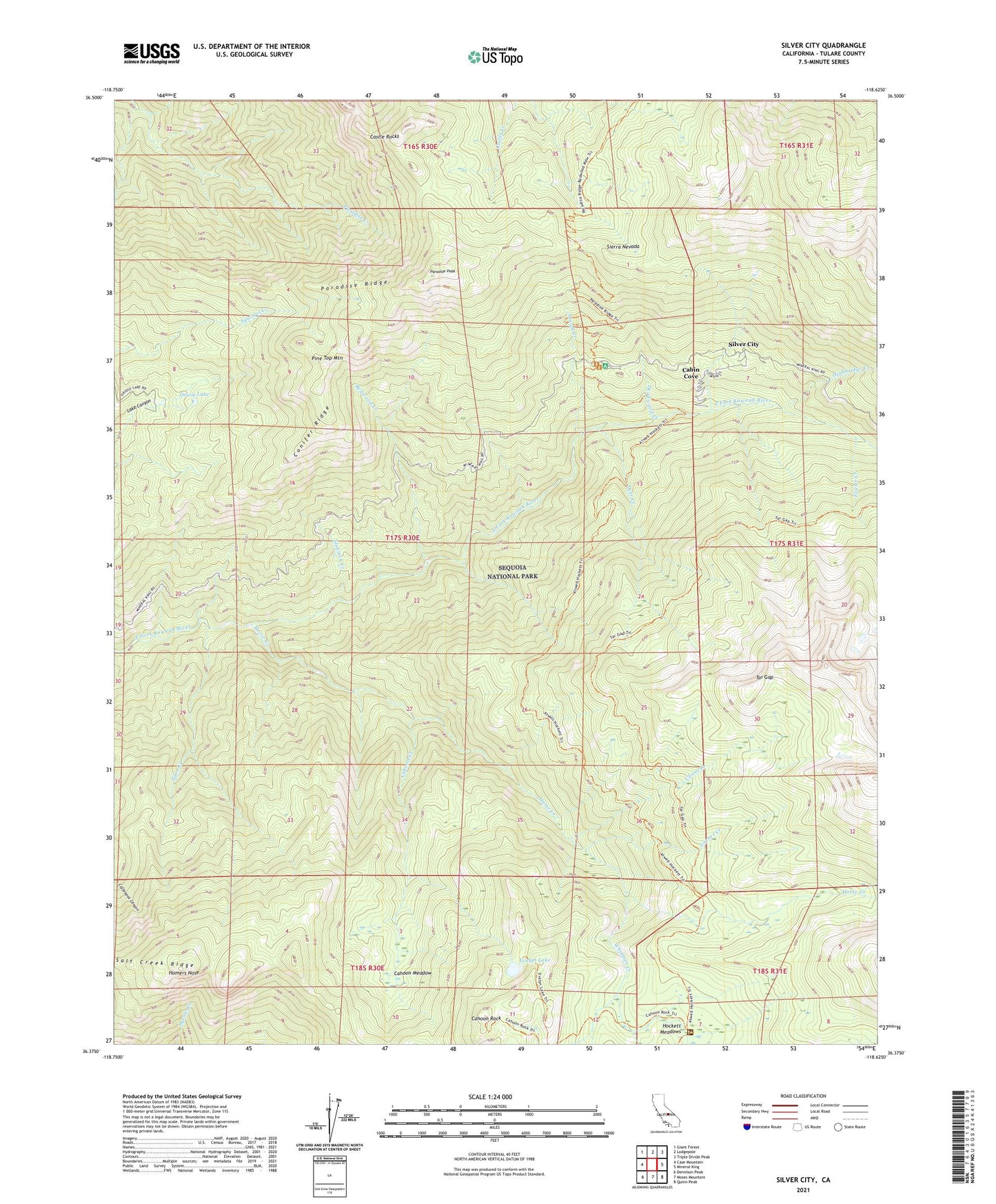 Silver City California US Topo Map Image