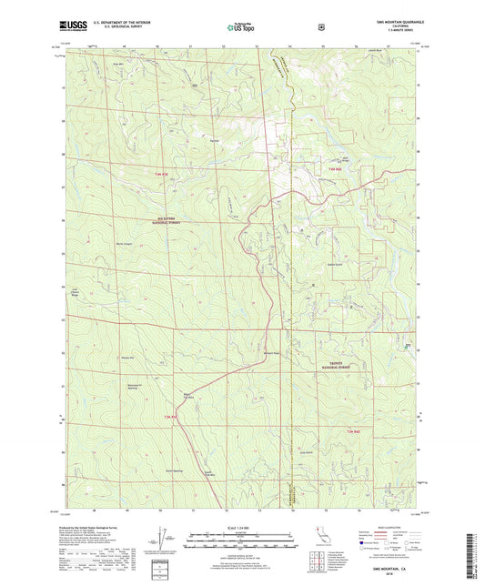Sims Mountain California US Topo Map Image