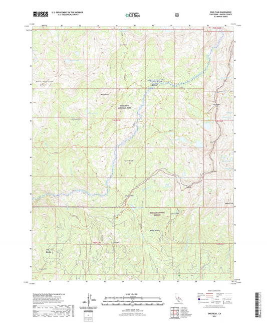 Sing Peak California US Topo Map Image