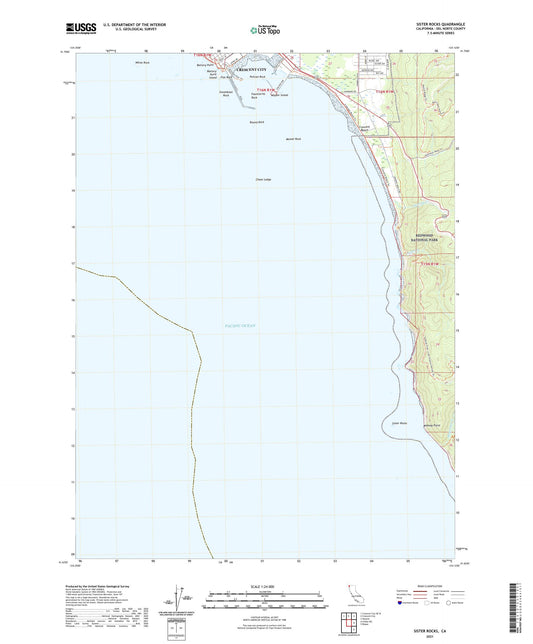 Sister Rocks California US Topo Map Image