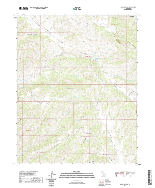 Slack Canyon California US Topo Map Image