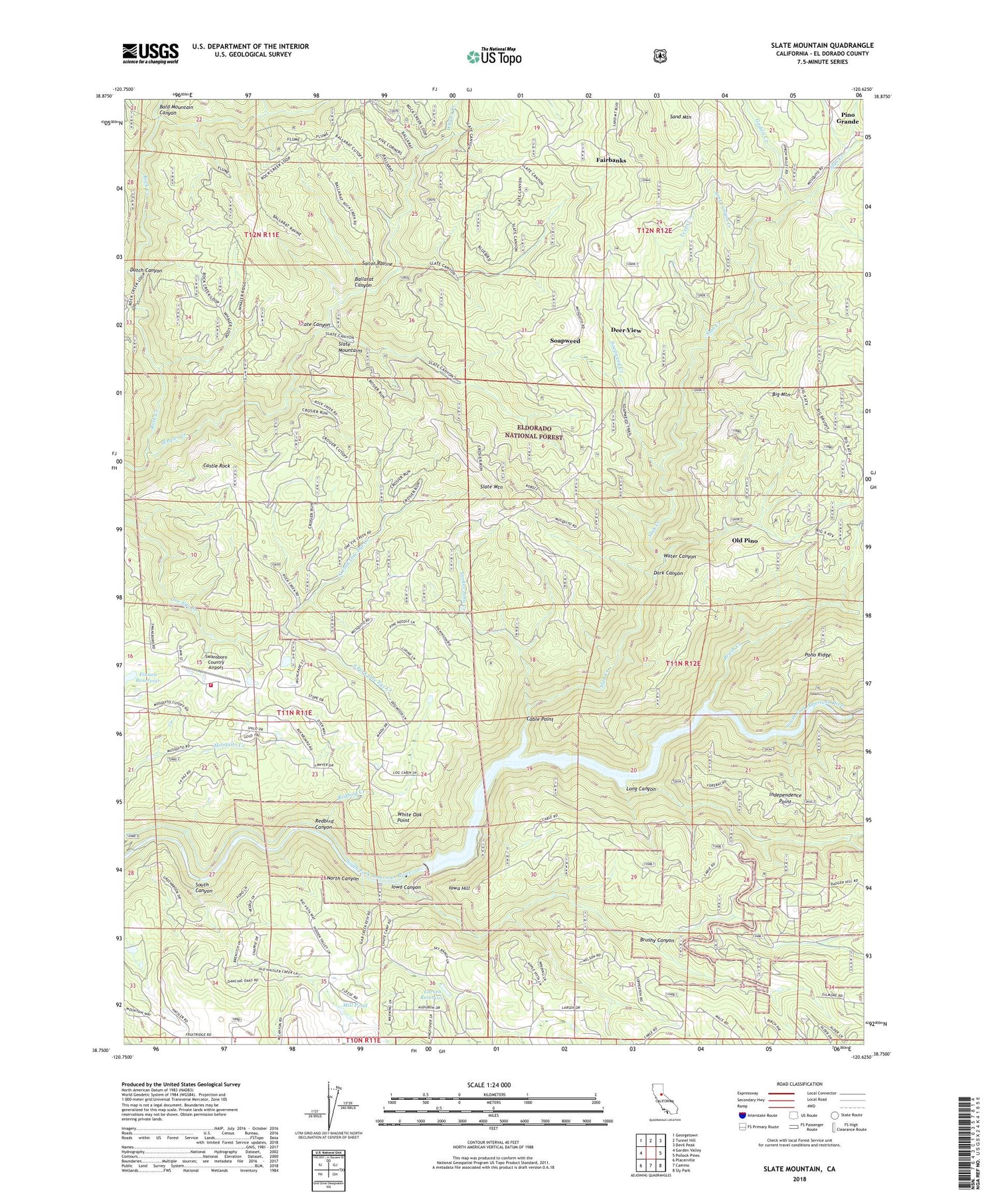 Slate Mountain California US Topo Map Image