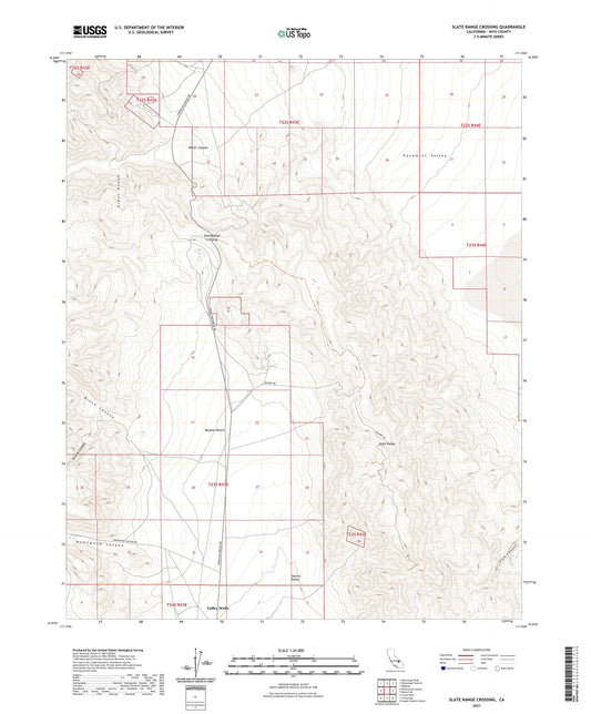 Slate Range Crossing California US Topo Map Image