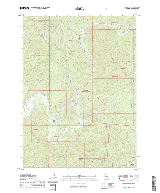 Slater Butte California US Topo Map Image