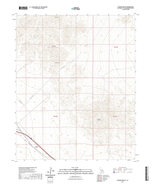 Sleeping Beauty California US Topo Map Image