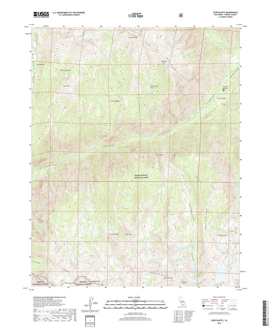 Slide Bluffs California US Topo Map Image
