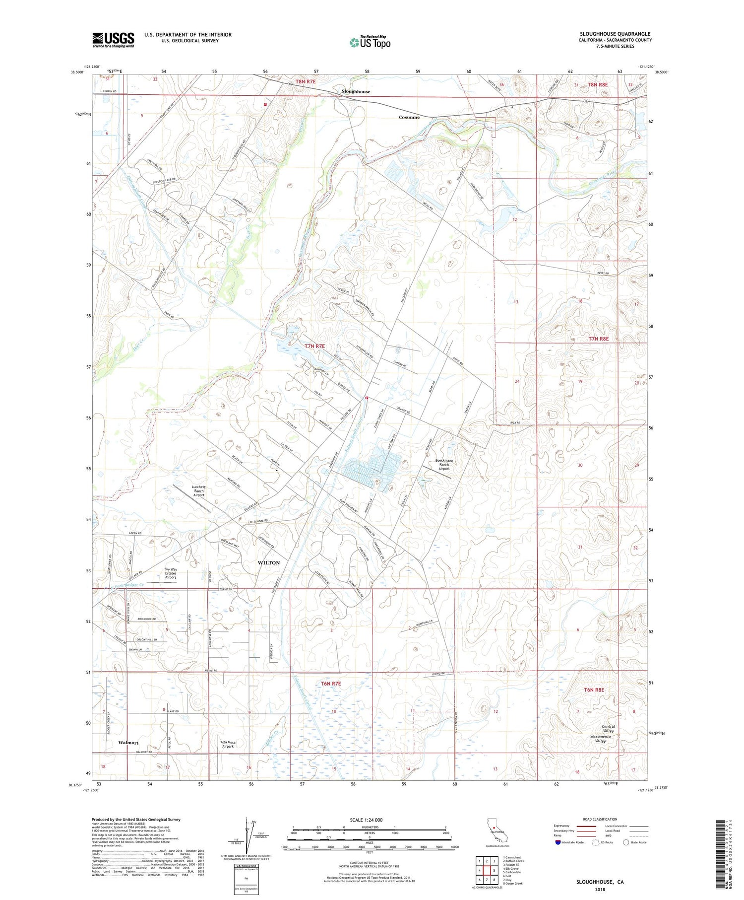 Sloughhouse California US Topo Map Image
