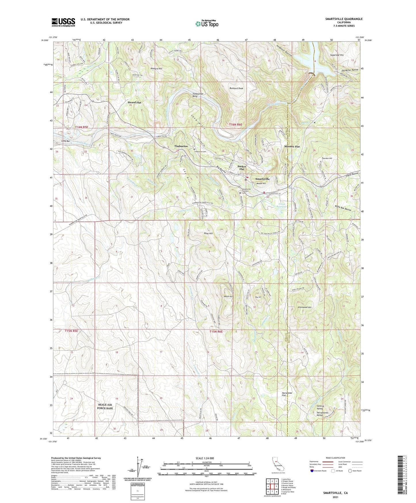 Smartsville California US Topo Map Image