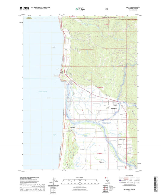 Smith River California US Topo Map Image
