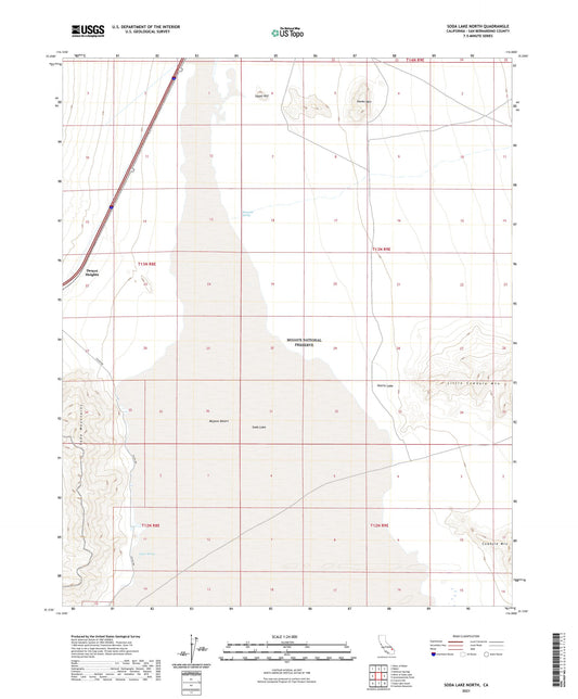 Soda Lake North California US Topo Map Image