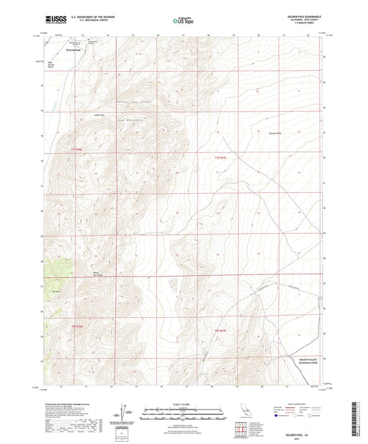 Soldier Pass California US Topo Map Image