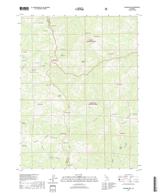 Solomon Peak California US Topo Map Image