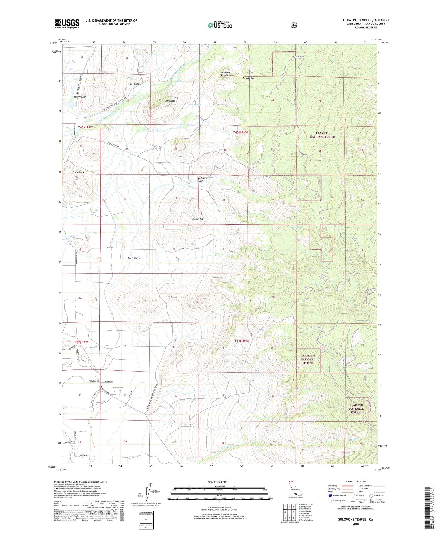 Solomons Temple California US Topo Map Image