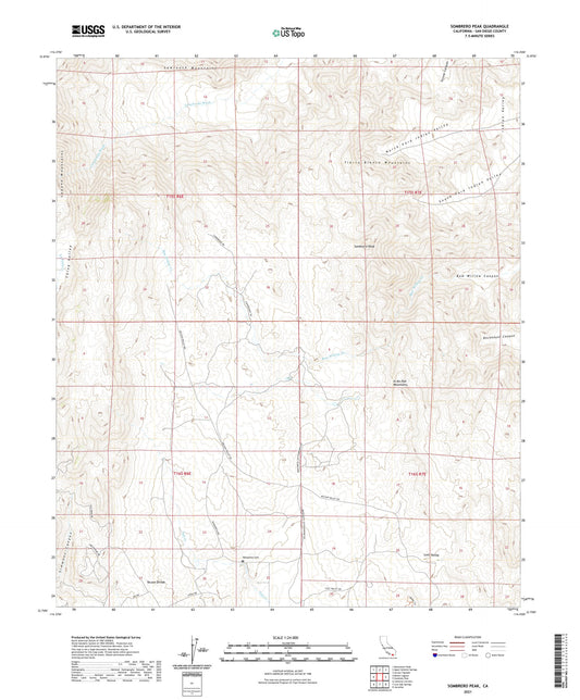 Sombrero Peak California US Topo Map Image