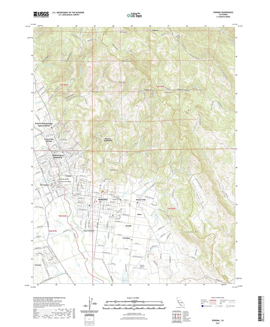Sonoma California US Topo Map Image
