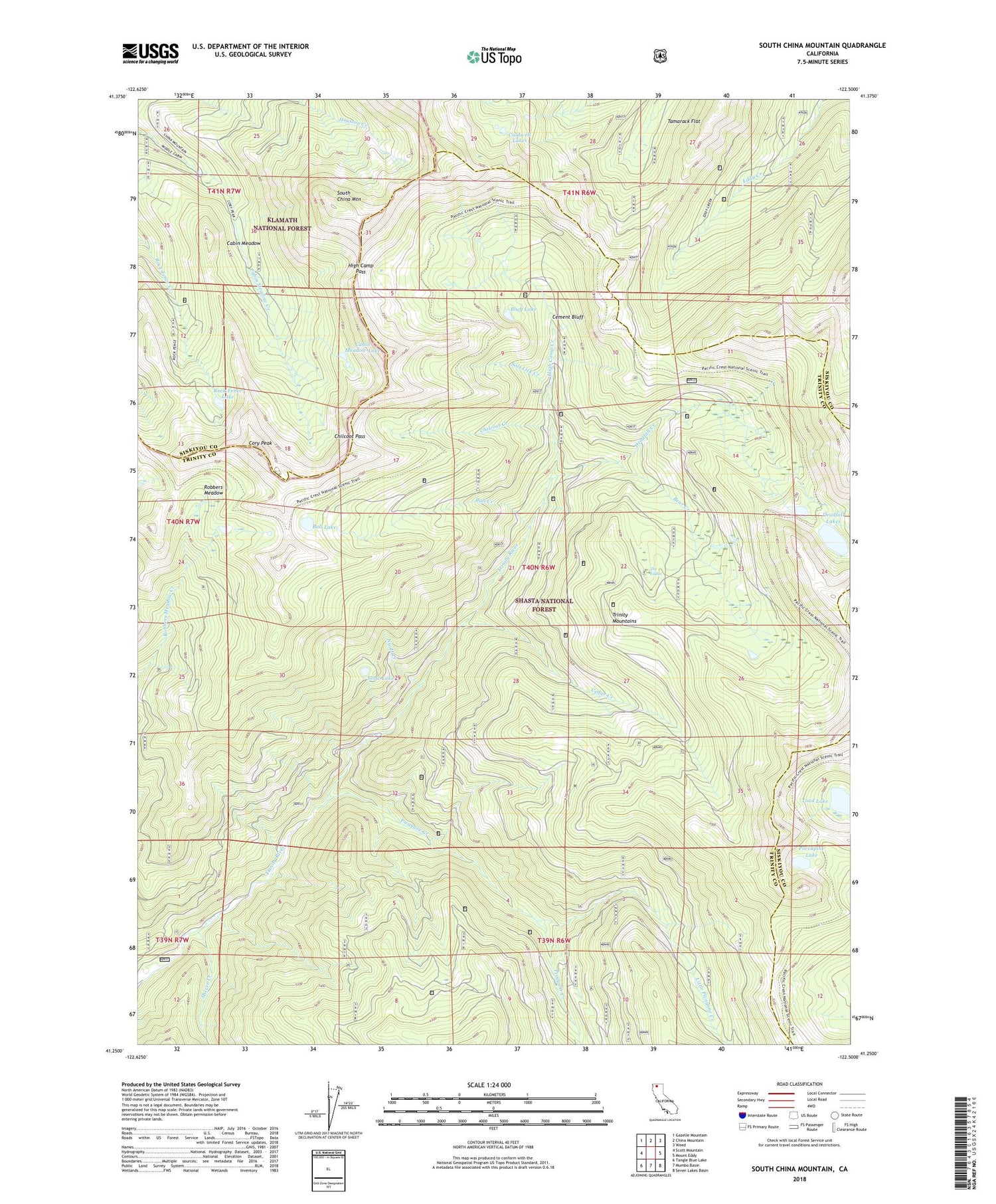 South China Mountain California US Topo Map Image