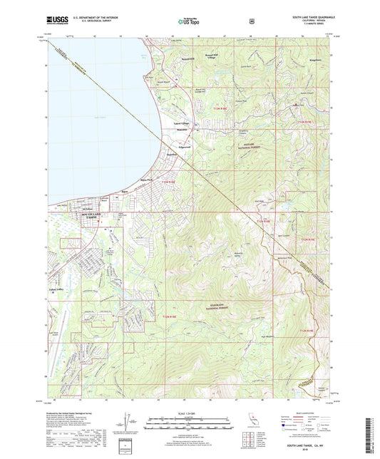 South Lake Tahoe California US Topo Map Image