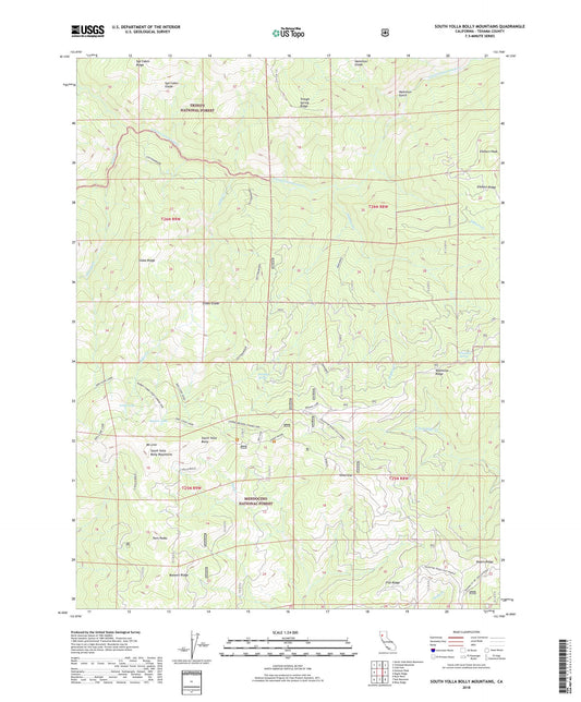 South Yolla Bolly Mountains California US Topo Map Image