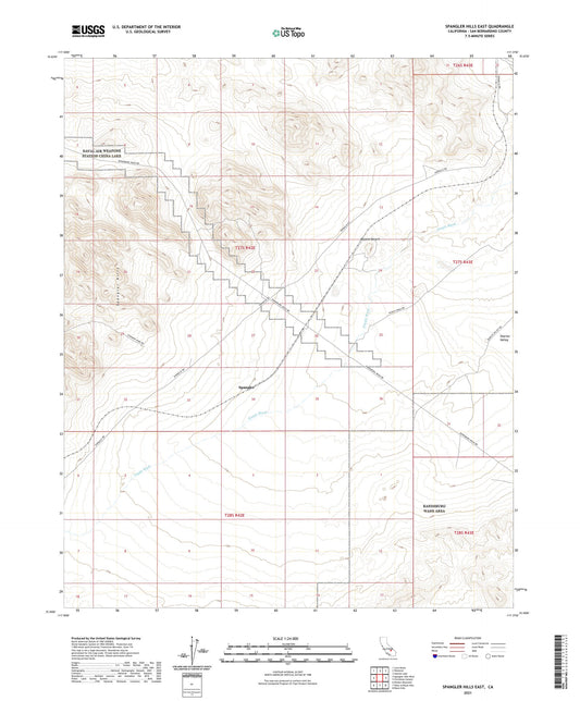 Spangler Hills East California US Topo Map Image