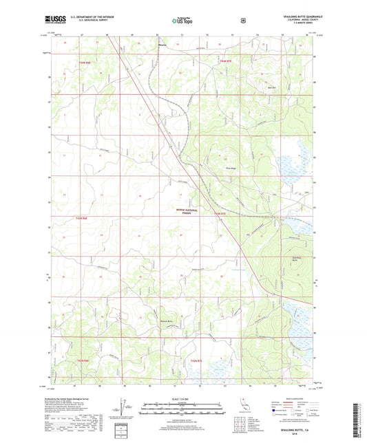 Spaulding Butte California US Topo Map Image